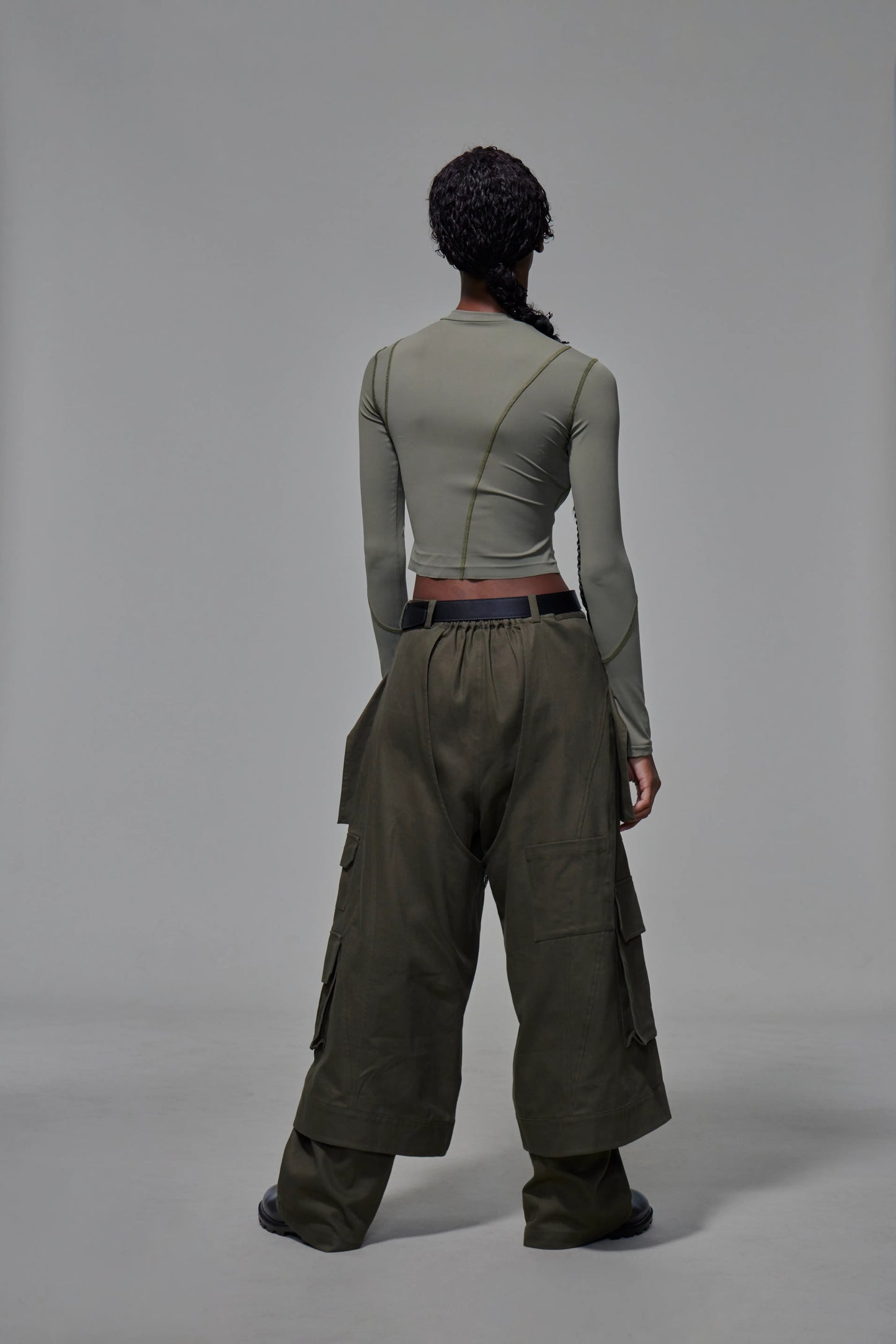 03 Wide-legged Skirt Trousers Green