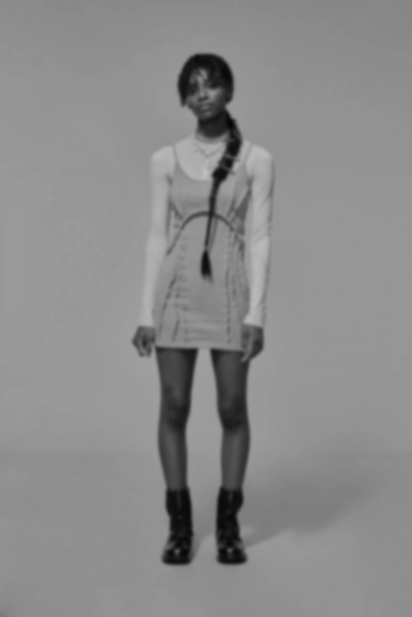 03 Body-con Cutout Mini Dress Light Grey